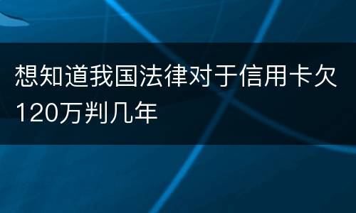 想知道我国法律对于信用卡欠120万判几年