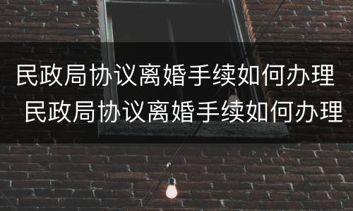 民政局协议离婚手续如何办理 民政局协议离婚手续如何办理的