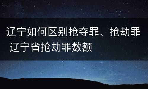 辽宁如何区别抢夺罪、抢劫罪 辽宁省抢劫罪数额