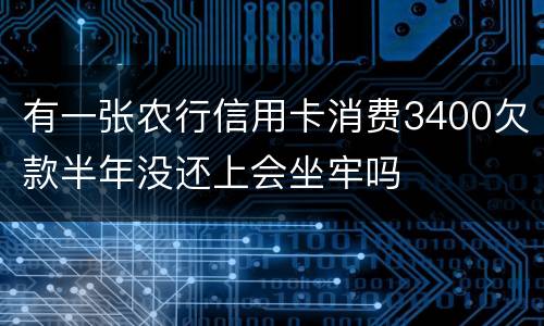 有一张农行信用卡消费3400欠款半年没还上会坐牢吗