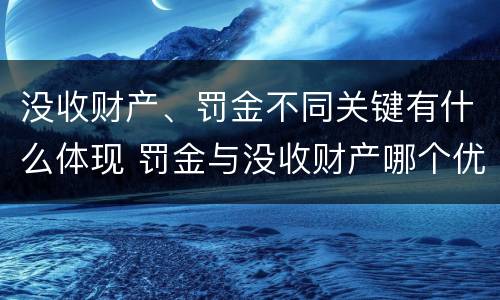 没收财产、罚金不同关键有什么体现 罚金与没收财产哪个优先