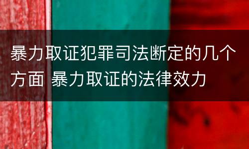 暴力取证犯罪司法断定的几个方面 暴力取证的法律效力