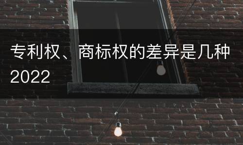 专利权、商标权的差异是几种2022