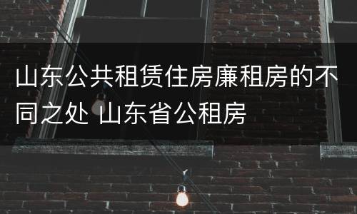 山东公共租赁住房廉租房的不同之处 山东省公租房