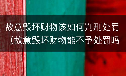 故意毁坏财物该如何判刑处罚（故意毁坏财物能不予处罚吗）