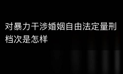 对暴力干涉婚姻自由法定量刑档次是怎样