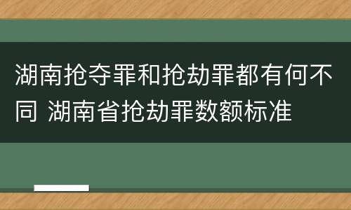 湖南抢夺罪和抢劫罪都有何不同 湖南省抢劫罪数额标准