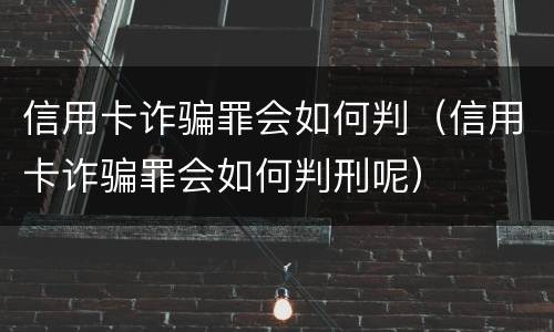 信用卡诈骗罪会如何判（信用卡诈骗罪会如何判刑呢）