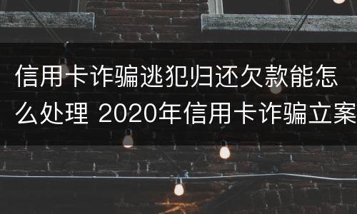 信用卡诈骗逃犯归还欠款能怎么处理 2020年信用卡诈骗立案标准