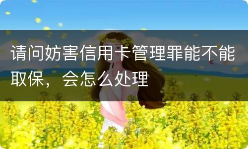 请问妨害信用卡管理罪能不能取保，会怎么处理