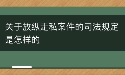 关于放纵走私案件的司法规定是怎样的