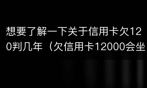 想要了解一下关于信用卡欠120判几年（欠信用卡12000会坐牢吗）