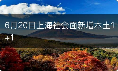 6月20日上海社会面新增本土1+1