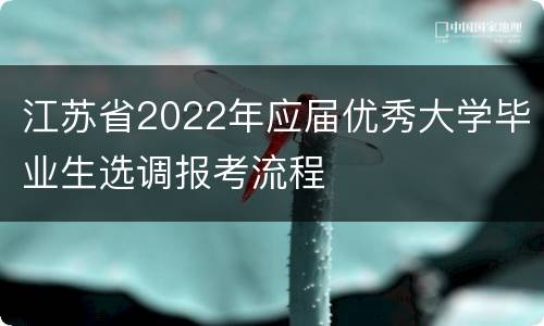 江苏省2022年应届优秀大学毕业生选调报考流程