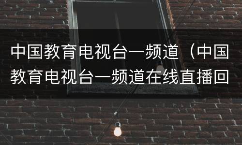 中国教育电视台一频道（中国教育电视台一频道在线直播回放）