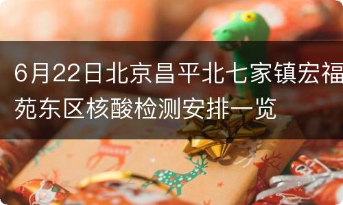 6月22日北京昌平北七家镇宏福苑东区核酸检测安排一览