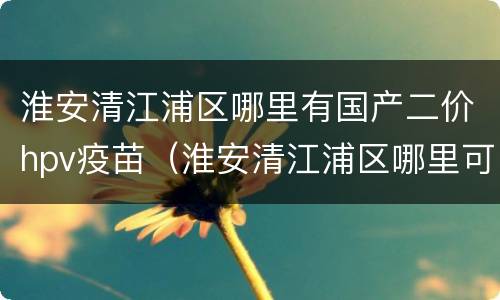 淮安清江浦区哪里有国产二价hpv疫苗（淮安清江浦区哪里可以打疫苗）