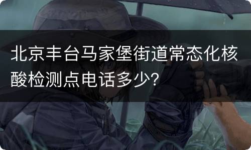 北京丰台马家堡街道常态化核酸检测点电话多少？