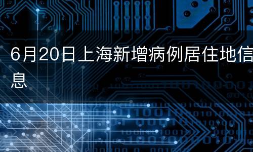 6月20日上海新增病例居住地信息