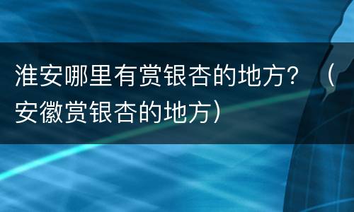 淮安哪里有赏银杏的地方？（安徽赏银杏的地方）