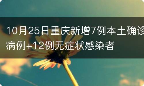 10月25日重庆新增7例本土确诊病例+12例无症状感染者